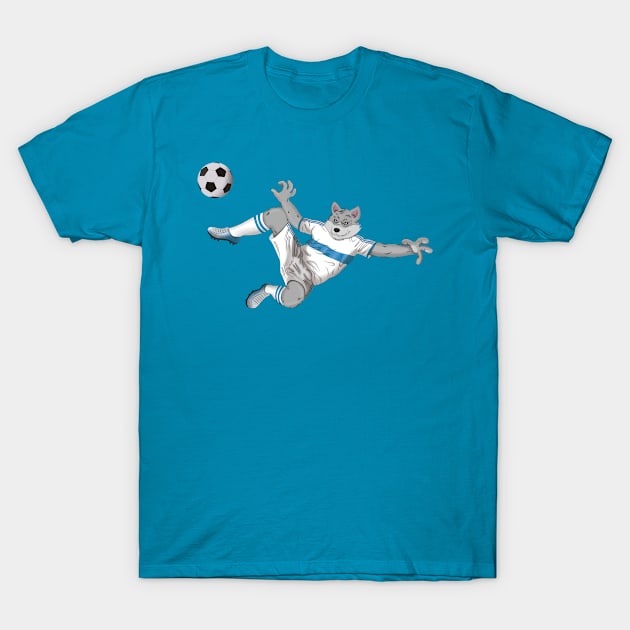 LightBlue/White Futbol/Soccer T-Shirt by WorldSportsCulture